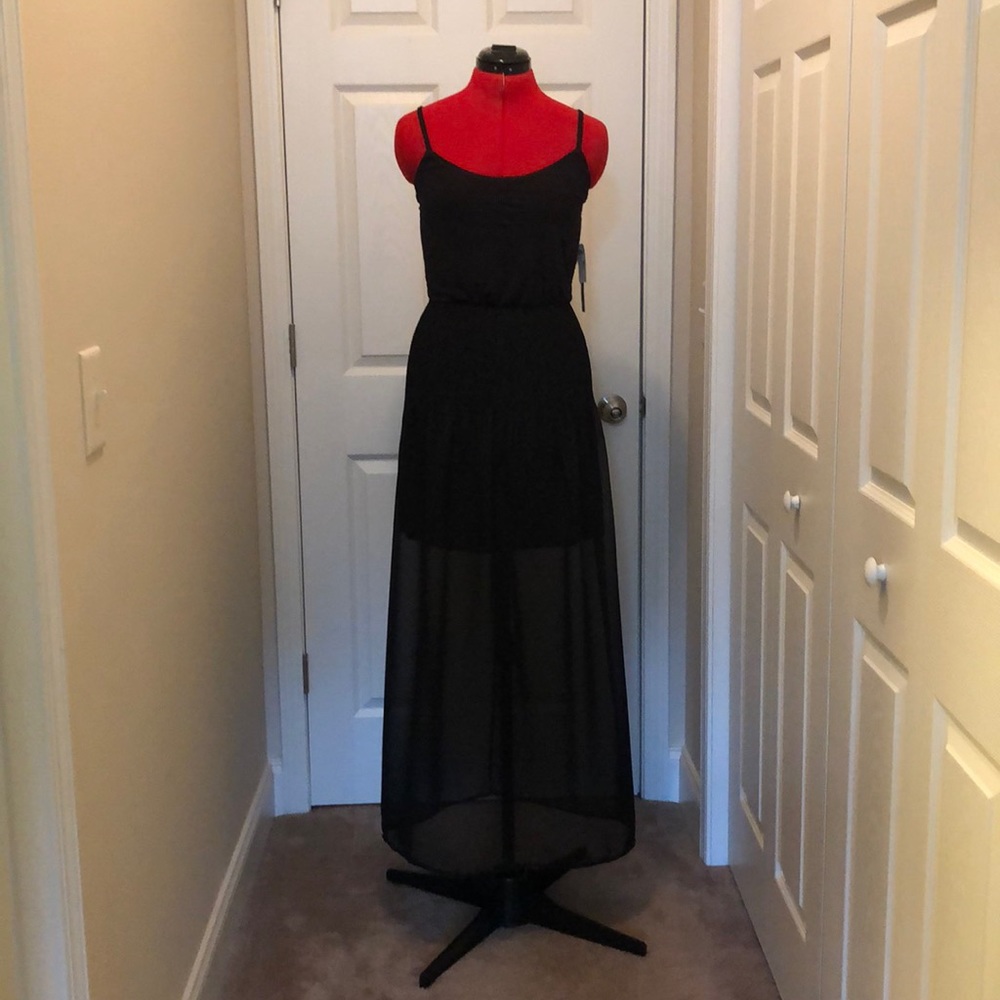 2 for $10 As U Wish Black Chiffons Maxi Dress
